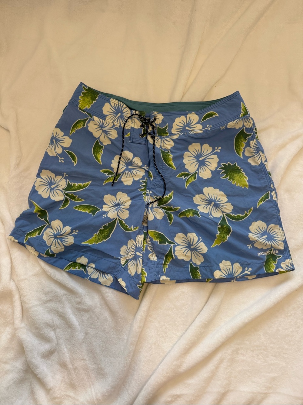Patagonia Women’s Light Blue Hawaiian Swim Shorts